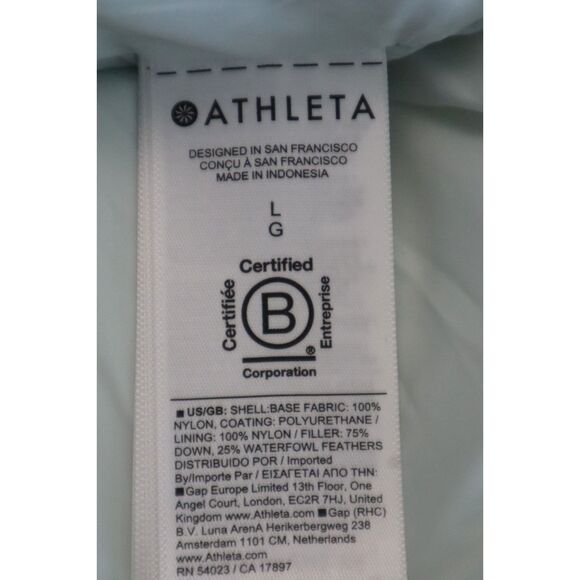 Athleta 480075 Women's Sz L Glacier Blue Summit Cropped Shine Puffer Jacket - Picture 6 of 11